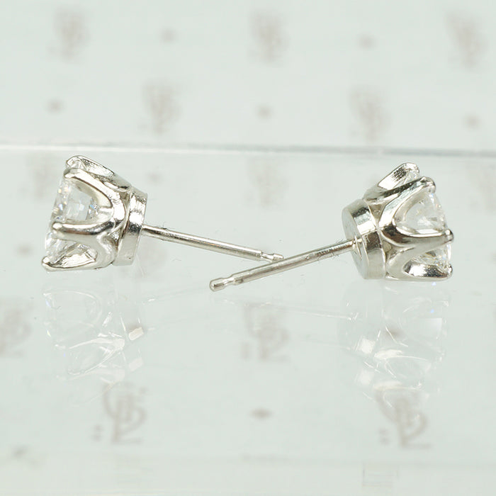 2 Carat Diamond Platinum Stud Earrings