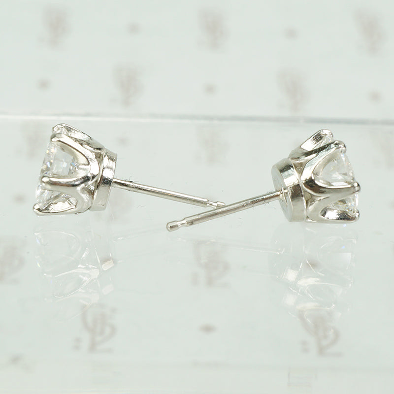 2 Carat Diamond Platinum Stud Earrings
