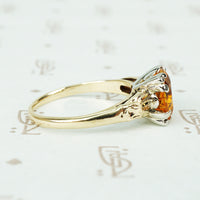Bold Vintage 2 Carat Citrine Engagement Ring