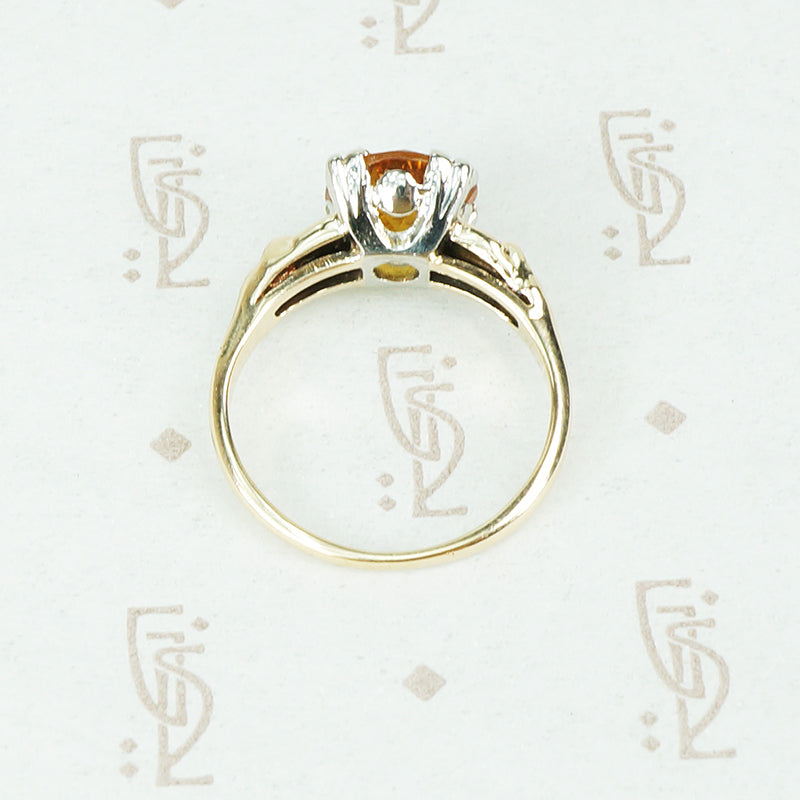 Bold Vintage 2 Carat Citrine Engagement Ring