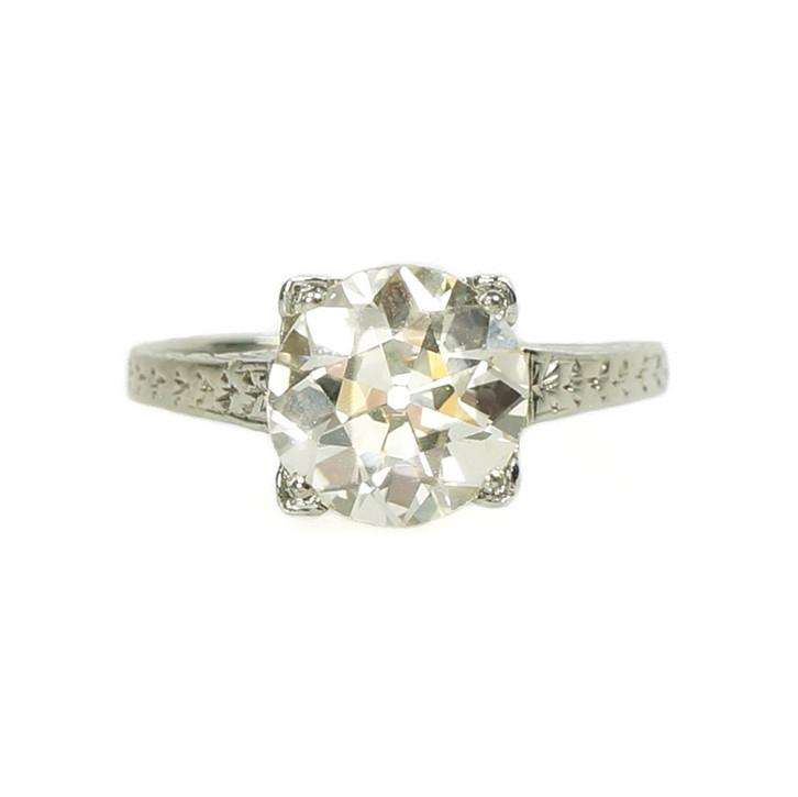 Art Deco Solitaire Engagement ring with 2.23 OEC