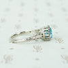 Platinum Filigree Two Carat Blue Zircon Solitaire