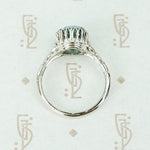 Platinum Filigree Two Carat Blue Zircon Solitaire