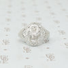 18k white gold oec diamond filigree ring