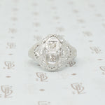 18k white gold oec diamond filigree ring