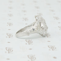 18k white gold oec diamond filigree ring side