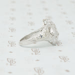 18k white gold oec diamond filigree ring side
