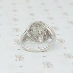 18k white gold oec diamond filigree ring back view