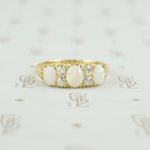 antique opal and diamonf ring in gold