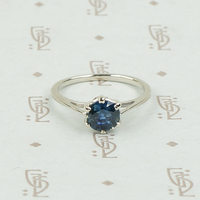 Classic Mid Century Sapphire Engagement Ring