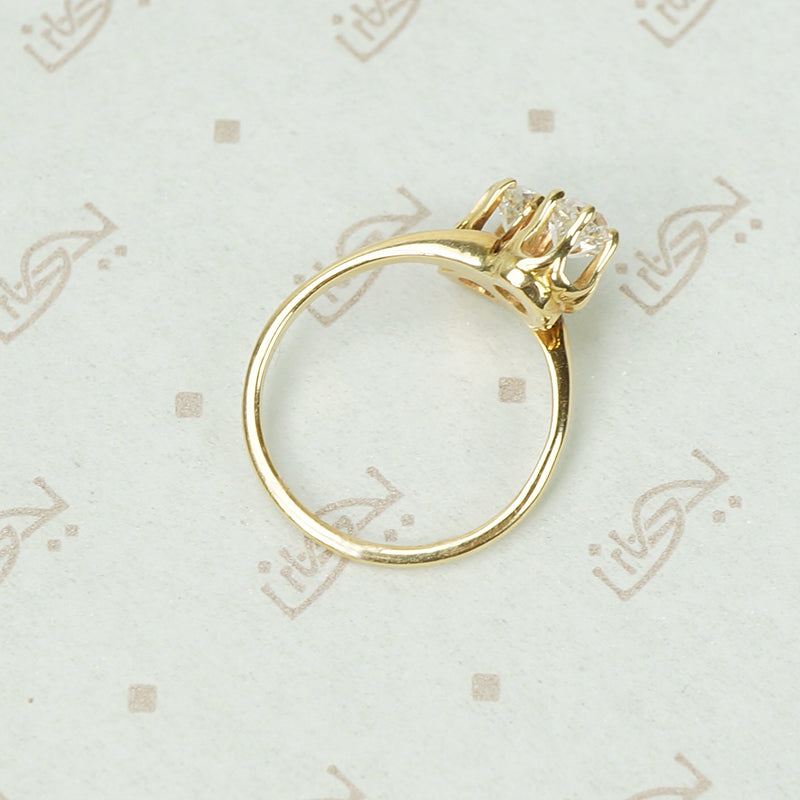 OMC Double Diamond Cross Over Ring