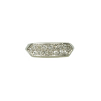 Wide Vintage Platinum Double Row Diamond Band