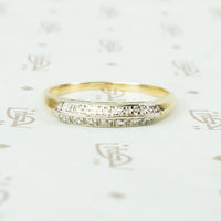 double diamond row 2 tone 14k yellow gold band circa 1940