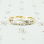 double diamond row 2 tone 14k yellow gold band circa 1940