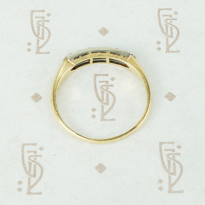 Lovely 2 Tone Gold Double Diamond Band