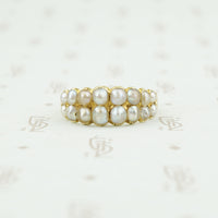 18k georgian 2 row pearl band