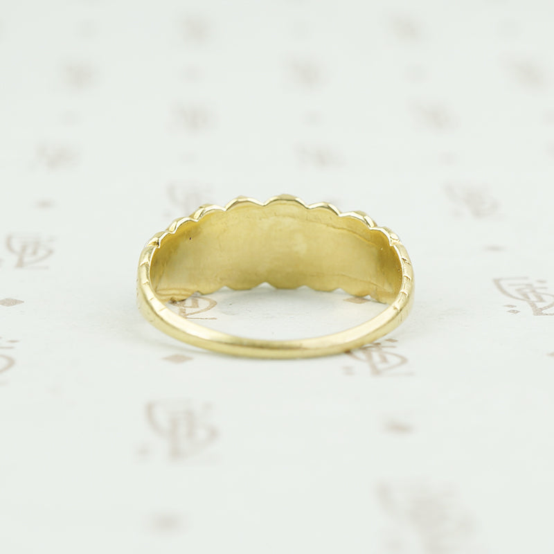 18k georgian 2 row pearl band back