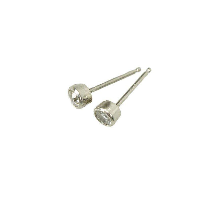 Platinum Bezel set OMC Diamond Stud Earrings