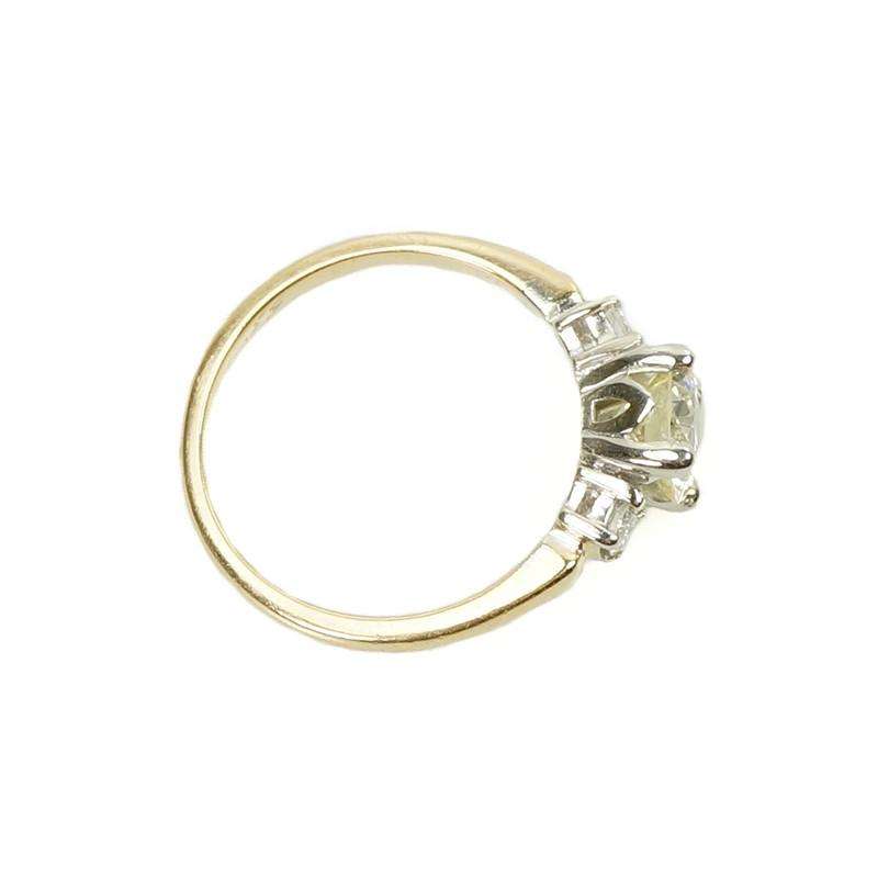 Vintage Pale Yellow Diamond Engagement Ring