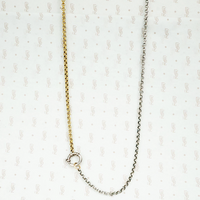 long 2 tone chain with big charm ring