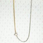 long 2 tone chain with big charm ring