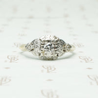 2 tone diamond engagement ring circa 1930