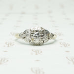 2 tone diamond engagement ring circa 1930