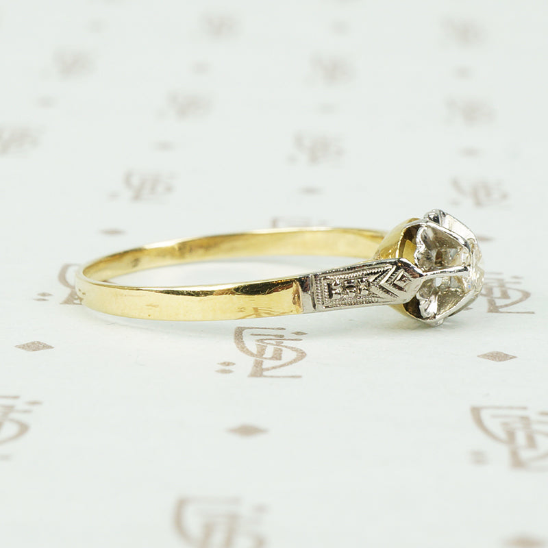 Edwardian Engagement Ring Platinum on 18k