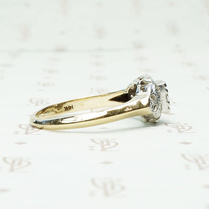 1930's 2 tone Beauty Engagement Ring