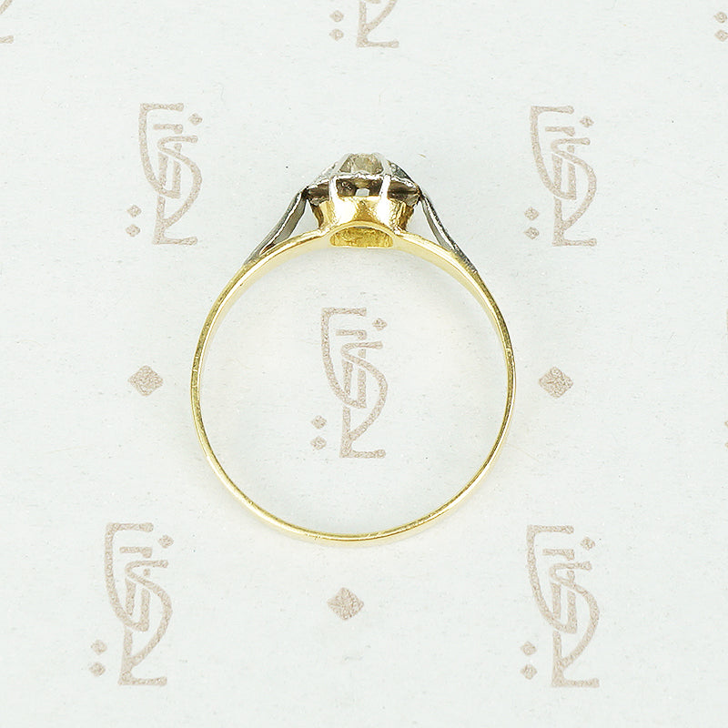 Edwardian Engagement Ring Platinum on 18k