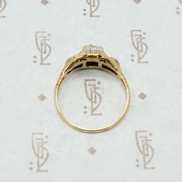 vintage 1930's 2 tone gold engagement ring side view