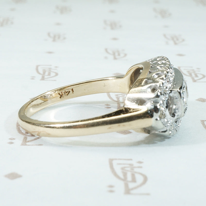 Pretty Vintage 2 tone Diamond Ring