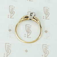 1940's 2 tone gold engagement ring
