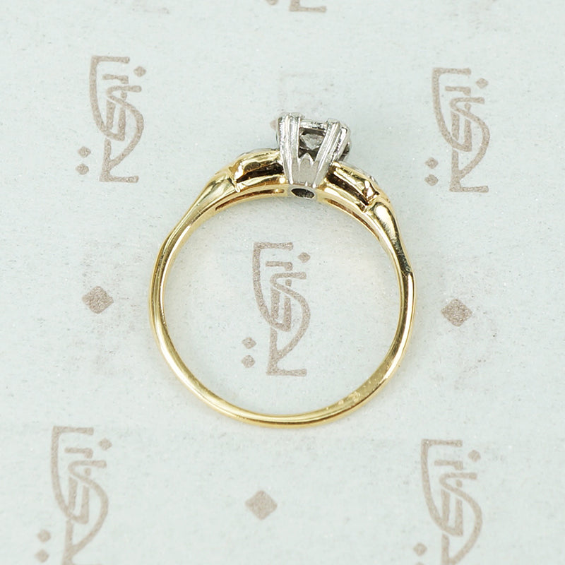 1940's 2 tone gold engagement ring