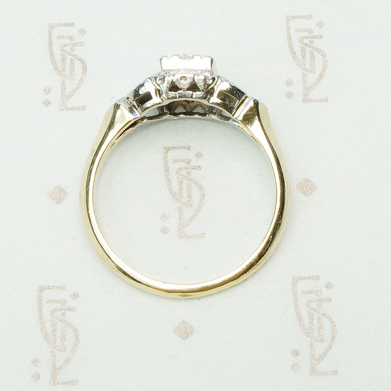 1930's 2 tone Beauty Engagement Ring
