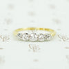5 diamond vintage band set with oec in platinum on 18k yellow gold