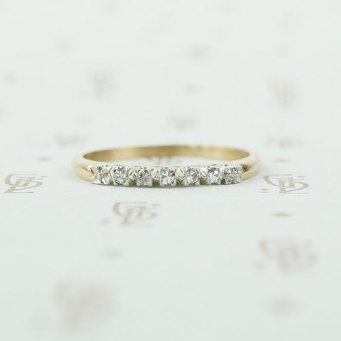 2 tone gold and diamond band 1940's