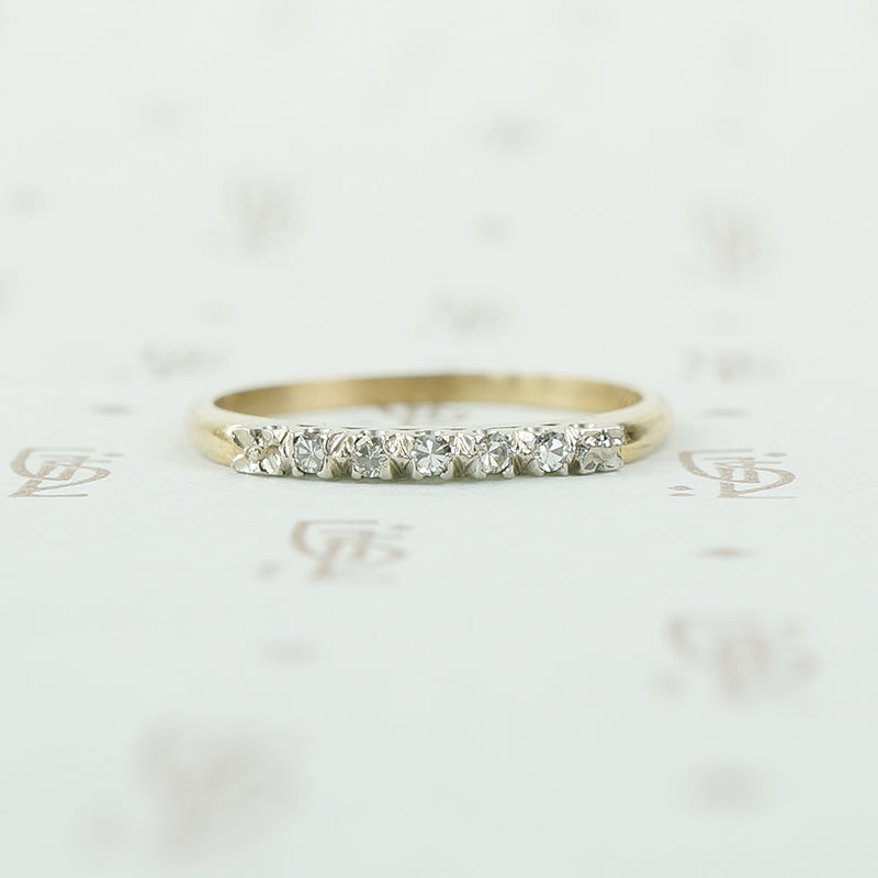 2 tone gold and diamond band 1940's