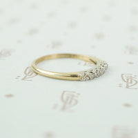 detail shot 2 tone gold and diamond band 1940's
