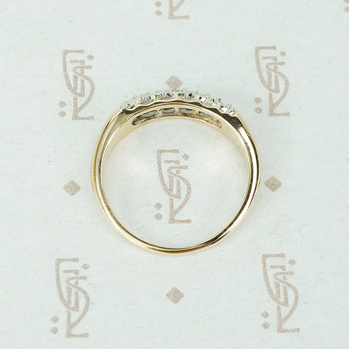 Fancy Vintage 1940's 2 tone Gold and Diamond Band