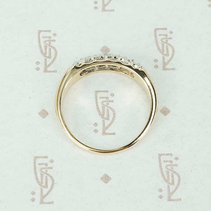 Fancy Vintage 1940's 2 tone Gold and Diamond Band