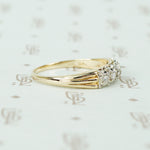 Fancy Vintage 1940's 2 tone Gold and Diamond Band