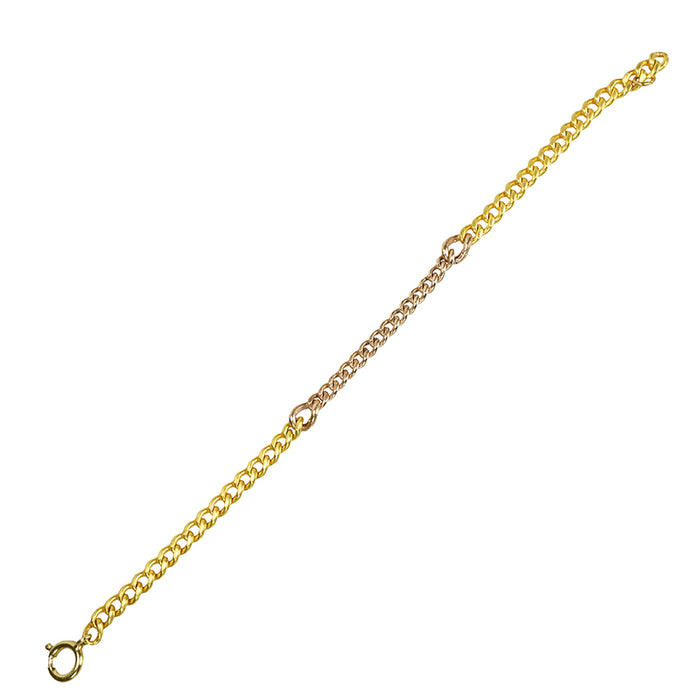 Rose and Yellow Gold Recycled Curb Link Bracelet - Gem Set Love