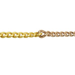 Rose and Yellow Gold Recycled Curb Link Bracelet - Gem Set Love