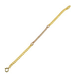 Rose and Yellow Gold Recycled Curb Link Bracelet - Gem Set Love
