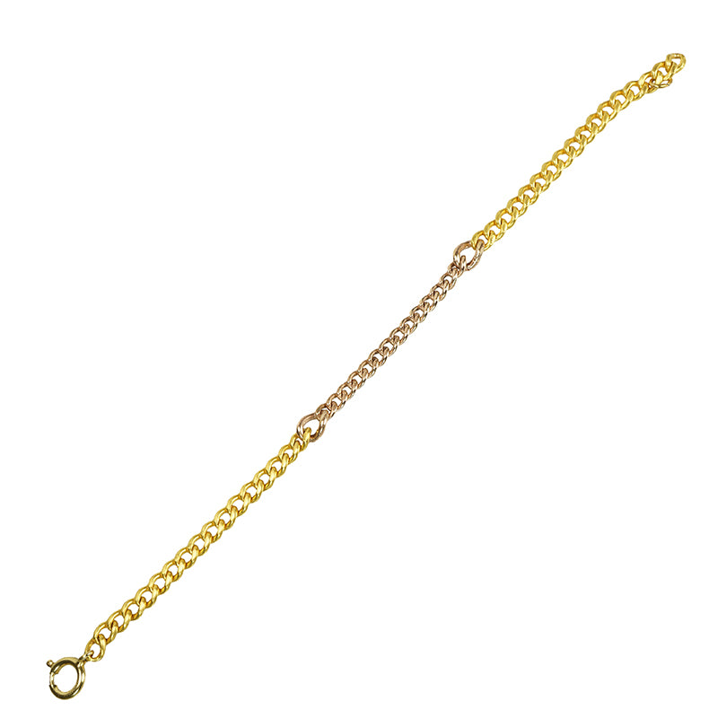Rose and Yellow Gold Recycled Curb Link Bracelet - Gem Set Love