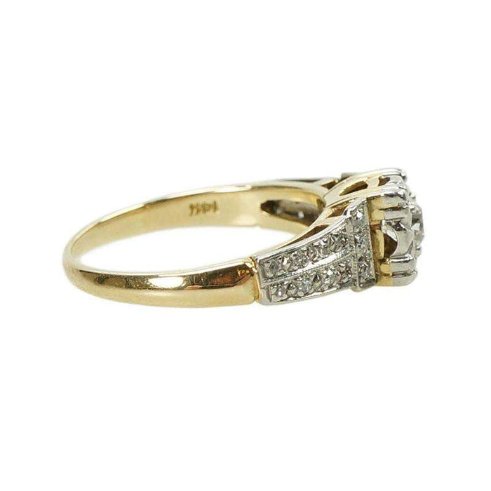 Beautiful 1940's Engagement Ring with Pavé Diamond details