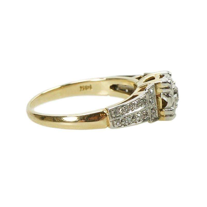 Beautiful 1940's Engagement Ring with Pavé Diamond details
