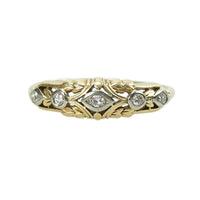 Beautifully detailed 2 tone Gold and Diamond Band