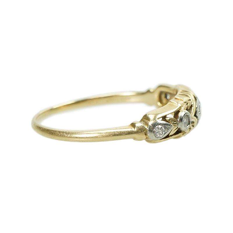 Beautifully detailed 2 tone Gold and Diamond Band